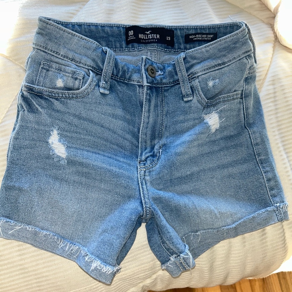 Hollister high rise midi short vintage stretch